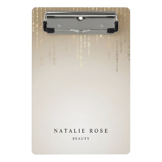 Golden Rain String Lights Gepersonaliseerd Mini Klembord (Voorkant)