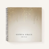 Golden Rain String Lights Gepersonaliseerd Notitieboek (Voorkant)