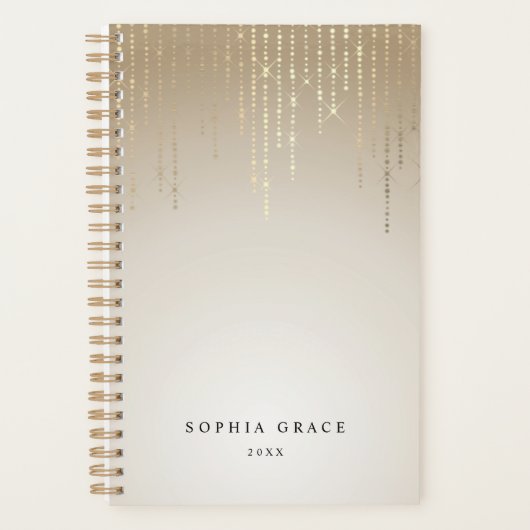 Golden Rain String Lights Gepersonaliseerd Planner (Voorkant)