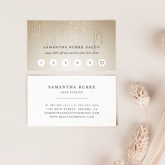 Golden Rain String Lights Loyalty-Kaarten Klantenkaartje