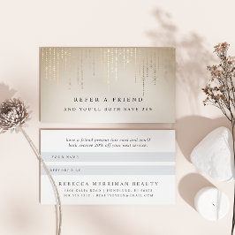 Golden Rain String Lights Referral-Kaart Aanbevelingskaartje