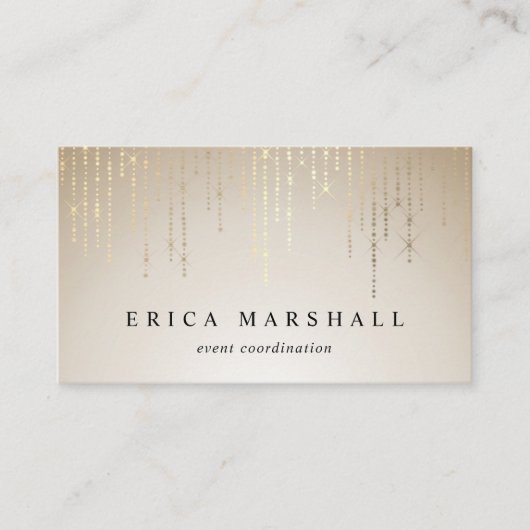 Golden Rain String Lights Visitekaartje (Voorkant)
