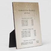 Golden Rain | Weergave van prijzen en services Fotoplaat (Zijkant)