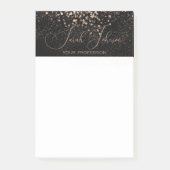 Golden Rain Zwart Gepersonaliseerde Professional Post-it® Notes (Voorkant)