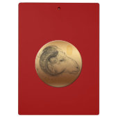Golden Ram Chinese Astrology Zodiac Clipboard Klembord (Achterkant)