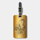 Golden Ram Jaar Chinees Zodiac Ram Bagagelabel (Voorkant verticaal)