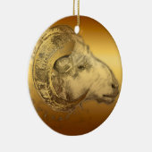 Golden Ram Jaar Chinees Zodiac Ram R Ornament (Rechts)