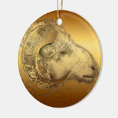 Golden Ram Jaar Chinees Zodiac Ram R Ornament (Links)