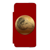 Golden Ram of Aries - Chinees + Western astrologie Incipio iPhone Portemonnee Hoesje (Voorkant Agenda)
