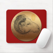 Golden Ram Year Chinese Astrolgy Zodiac Mousepad Muismat (Met muis)