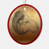 Golden Ram Year - Chinese astrologie Keramisch Ornament (Links)
