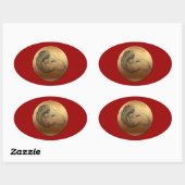 Golden Ram Year - Chinese astrologie Ovale Sticker (Vel)