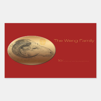 Golden Ram Year - Chinese astrologie Rechthoekige Sticker