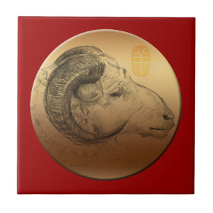 Golden Ram Year - Chinese astrologie Tegeltje