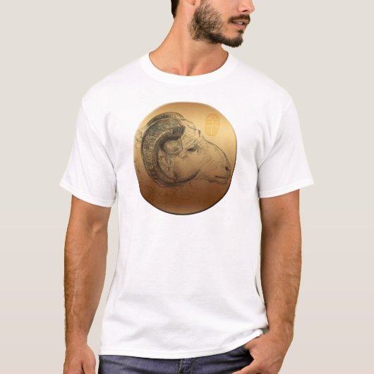 Golden Ram Year Chinese Astrology Zodiac Mannen W  T-shirt (Voorkant)
