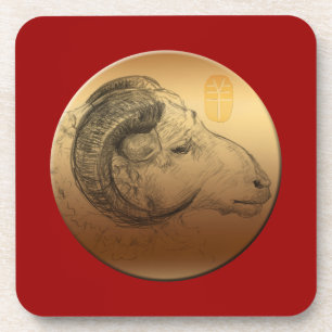 Golden Ram Year Chinese Astrology Zodiac Onderzett Onderzetter