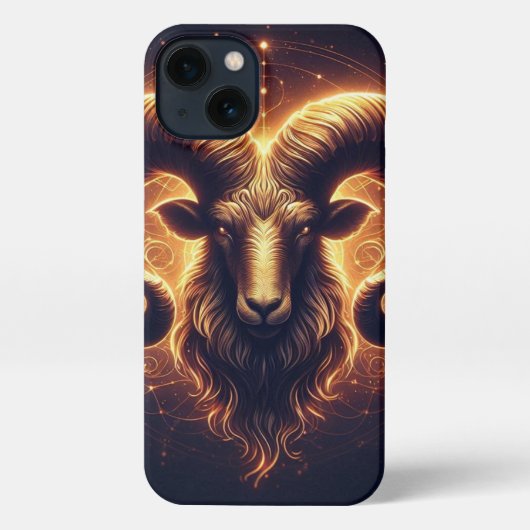 Golden Ram Zodiac Symbool iPhone Hoesje (Achterkant)