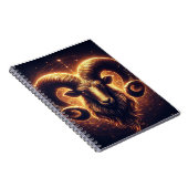 Golden Ram Zodiac Symbool Notitieboek (Rechterzijde)