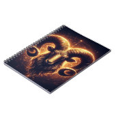 Golden Ram Zodiac Symbool Notitieboek (Linkerzijde)