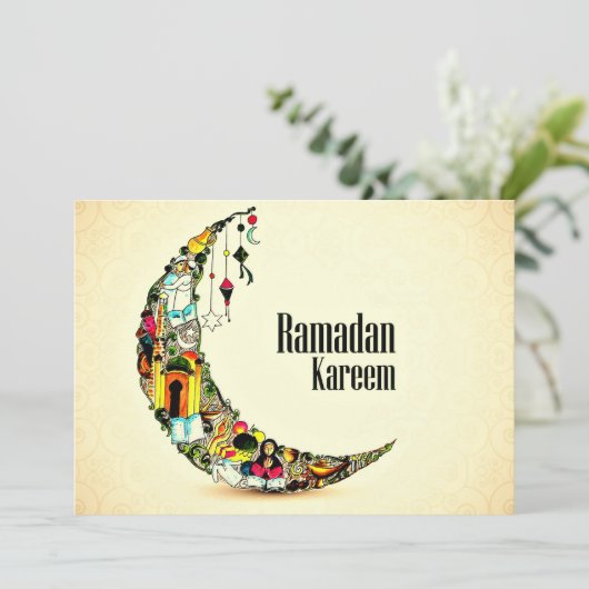 Golden Ramadan Kareem Feestdagenkaart (Staand voorkant)