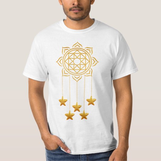 Golden Ramadan Vibes Gelukkige Ramadan Kareem T-shirt (Voorkant)