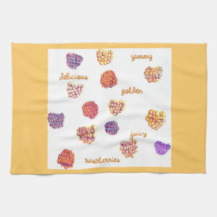 Golden Raspberries American MoJo Kitchen Towel Theedoek