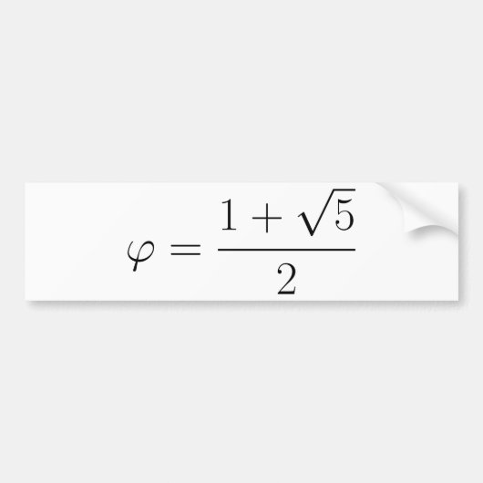 Golden ratio bumpersticker (Voorkant)