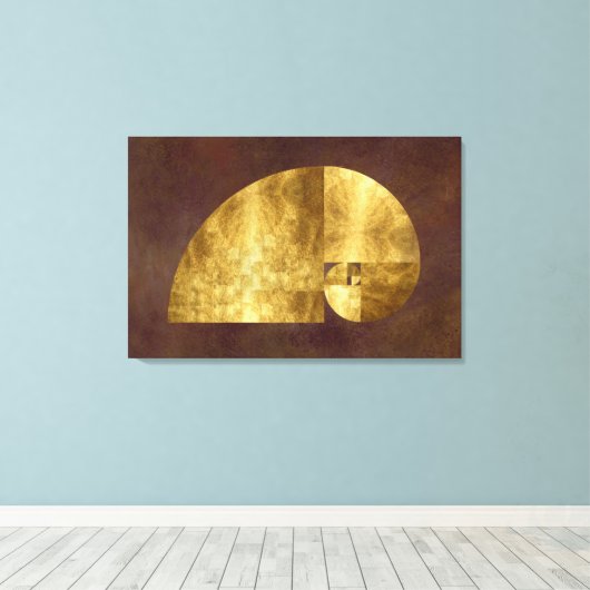 Golden Ratio, Fibonacci Spiral Canvas Afdruk (Insitu (Houten vloer))