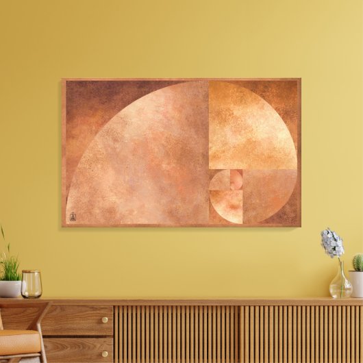 Golden Ratio, Fibonacci Spiral Canvas Afdruk (Insitu (Woonkamer))