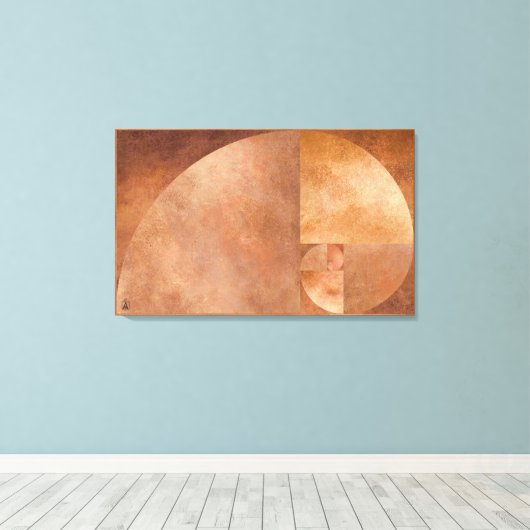 Golden Ratio, Fibonacci Spiral Canvas Afdruk (Insitu (Houten vloer))