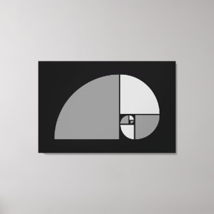 Golden Ratio, Fibonacci Spiral Canvas Afdruk