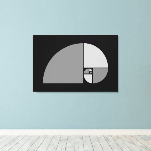Golden Ratio, Fibonacci Spiral Canvas Afdruk (Insitu (Houten vloer))