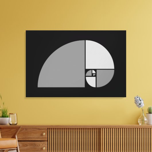 Golden Ratio, Fibonacci Spiral Canvas Afdruk (Insitu (Woonkamer))