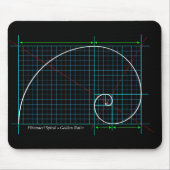 Golden Ratio, Fibonacci Spiral, kleurentekening Muismat (Voorkant)