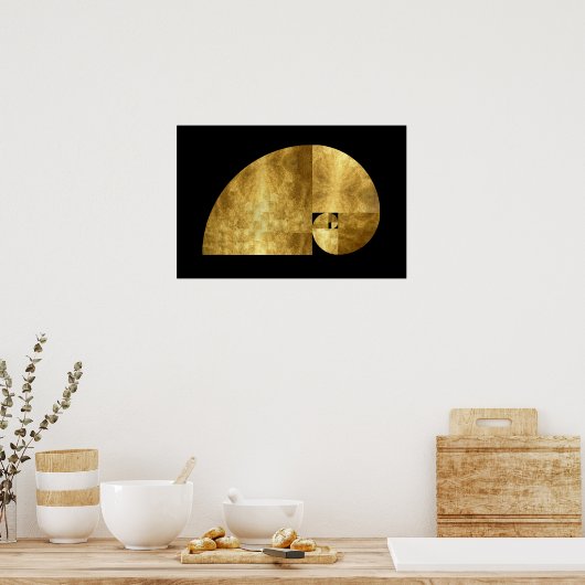 Golden Ratio, Fibonacci Spiral Poster (Keuken)