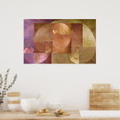 Golden Ratio, Fibonacci Spiral Poster (Keuken)