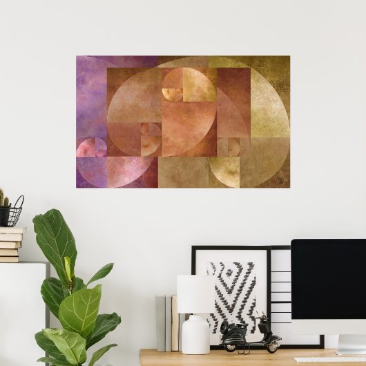 Golden Ratio, Fibonacci Spiral Poster (Thuiskantoor)