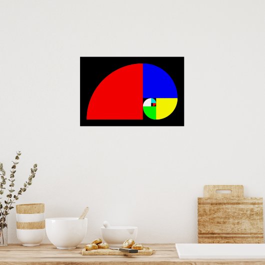 Golden Ratio, Fibonacci Spiral Poster (Keuken)