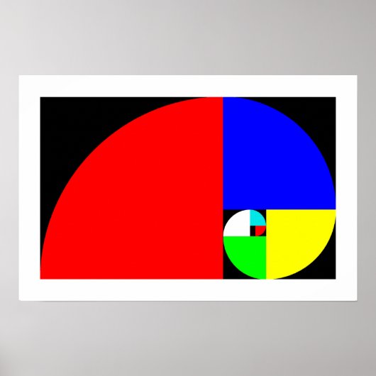 Golden Ratio, Fibonacci Spiral Poster (Voorkant)