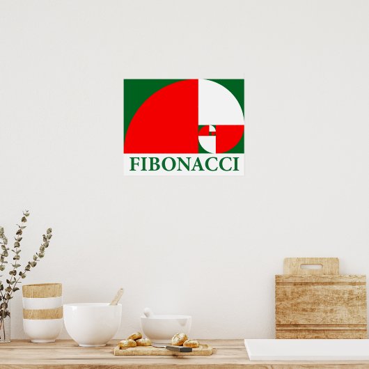 Golden Ratio, Fibonacci Spiral Poster (Keuken)