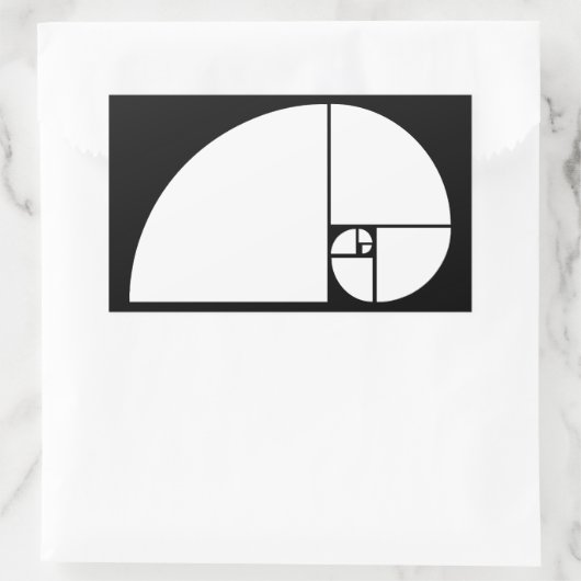 Golden Ratio, Fibonacci Spiral Rechthoekige Sticker (Tas)