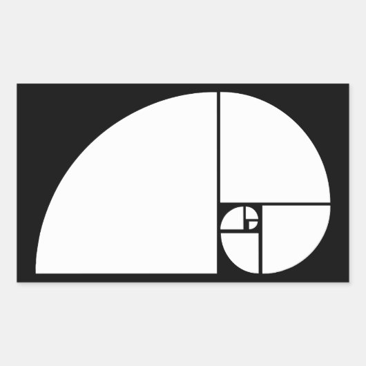 Golden Ratio, Fibonacci Spiral Rechthoekige Sticker (Voorkant)