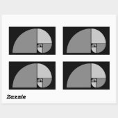 Golden Ratio, Fibonacci Spiral Rechthoekige Sticker (Vel)
