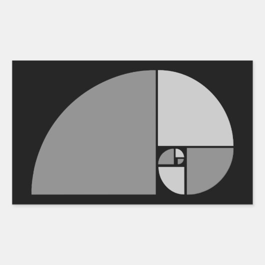 Golden Ratio, Fibonacci Spiral Rechthoekige Sticker (Voorkant)