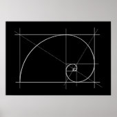 Golden Ratio, Fibonacci Spiral, Tekening Poster (Voorkant)