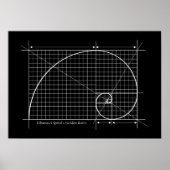 Golden Ratio, Fibonacci Spiral, Tekening Poster (Voorkant)