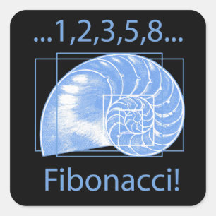 Golden Ratio, Fibonacci Spiral Vierkante Sticker