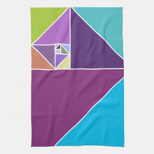 Golden Ratio (heldere kleuren) Theedoek (Verticaal)