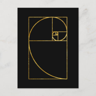 Golden Ratio Sacred Fibonacci Spiral Briefkaart
