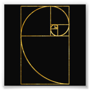 Golden Ratio Sacred Fibonacci Spiral Foto Afdruk